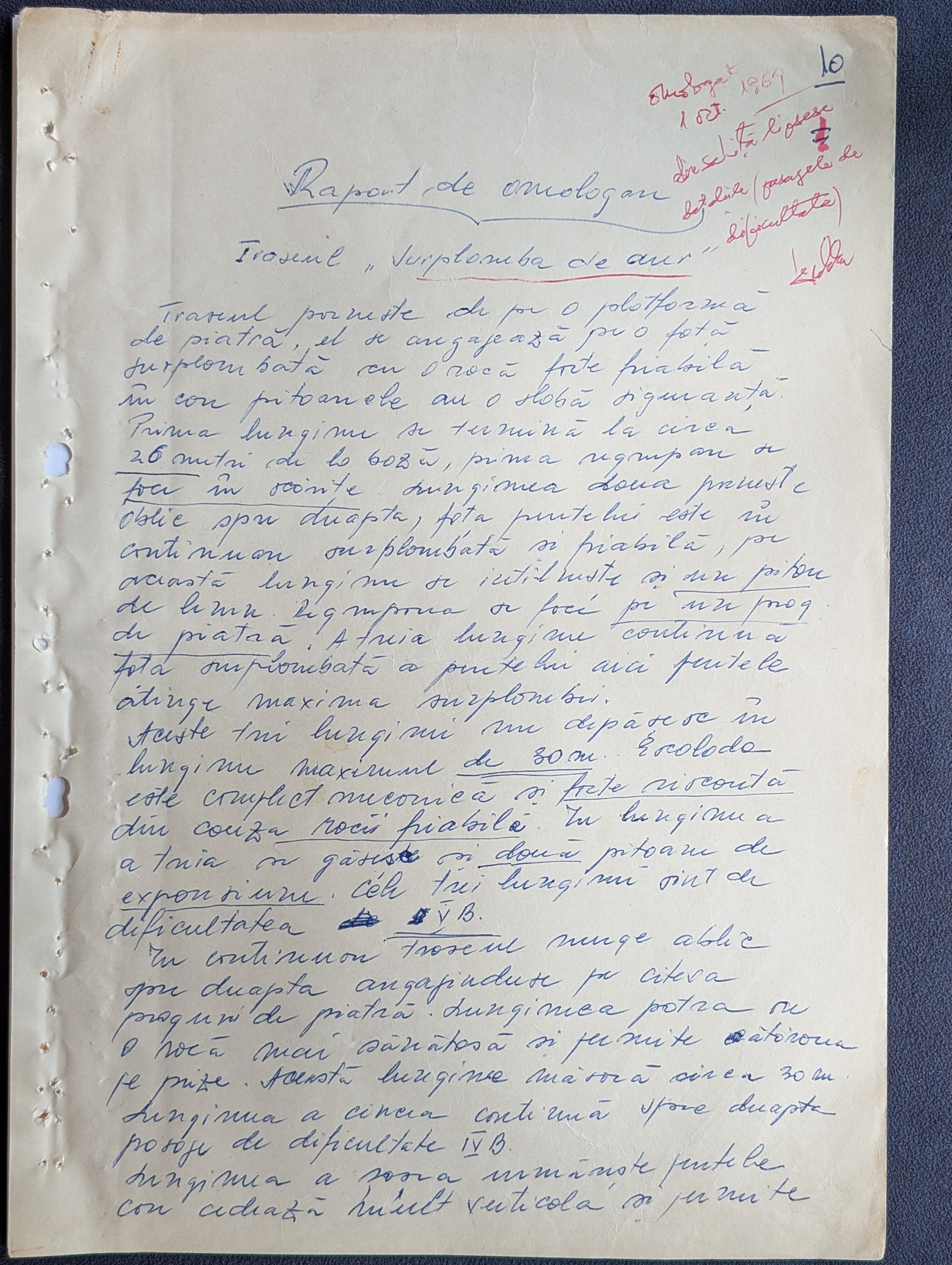 Surplombele de Aur - Raport de omologare (1)