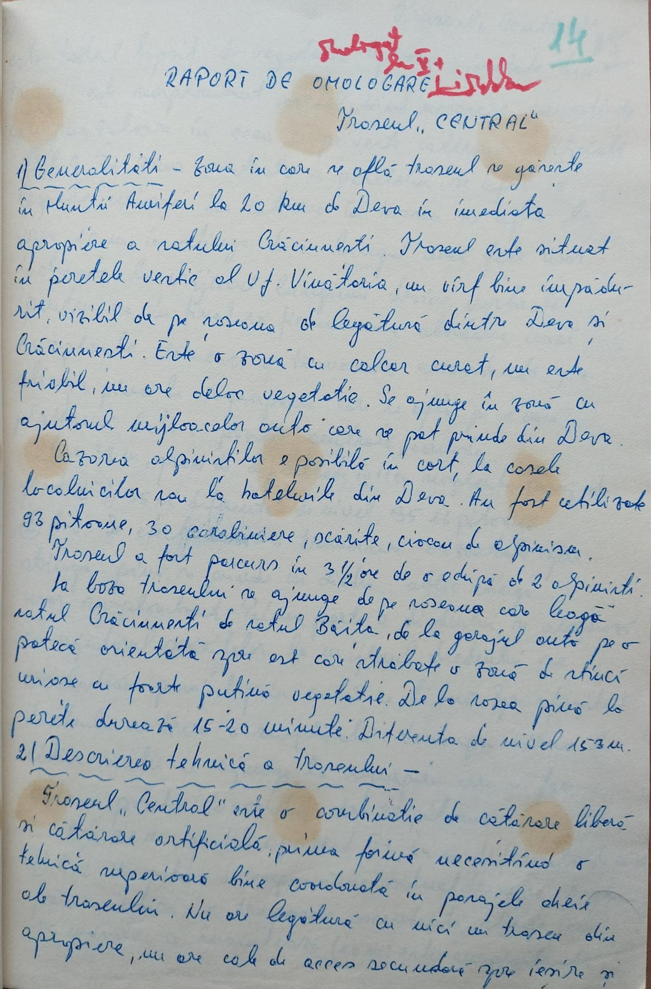 Raport de omologare pag. 1